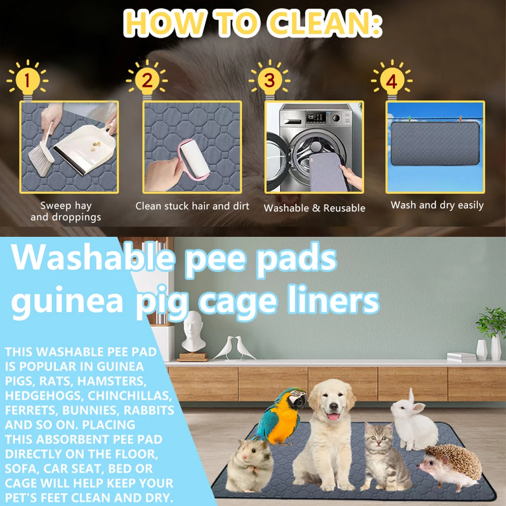 Alfombra Lavable y Antideslizante para Jaula de Mascotas - Imagen 3