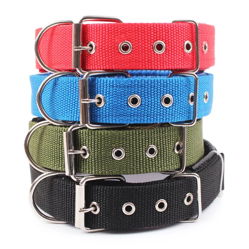 Collar de Nailon Ajustable de Color Sólido para Perros