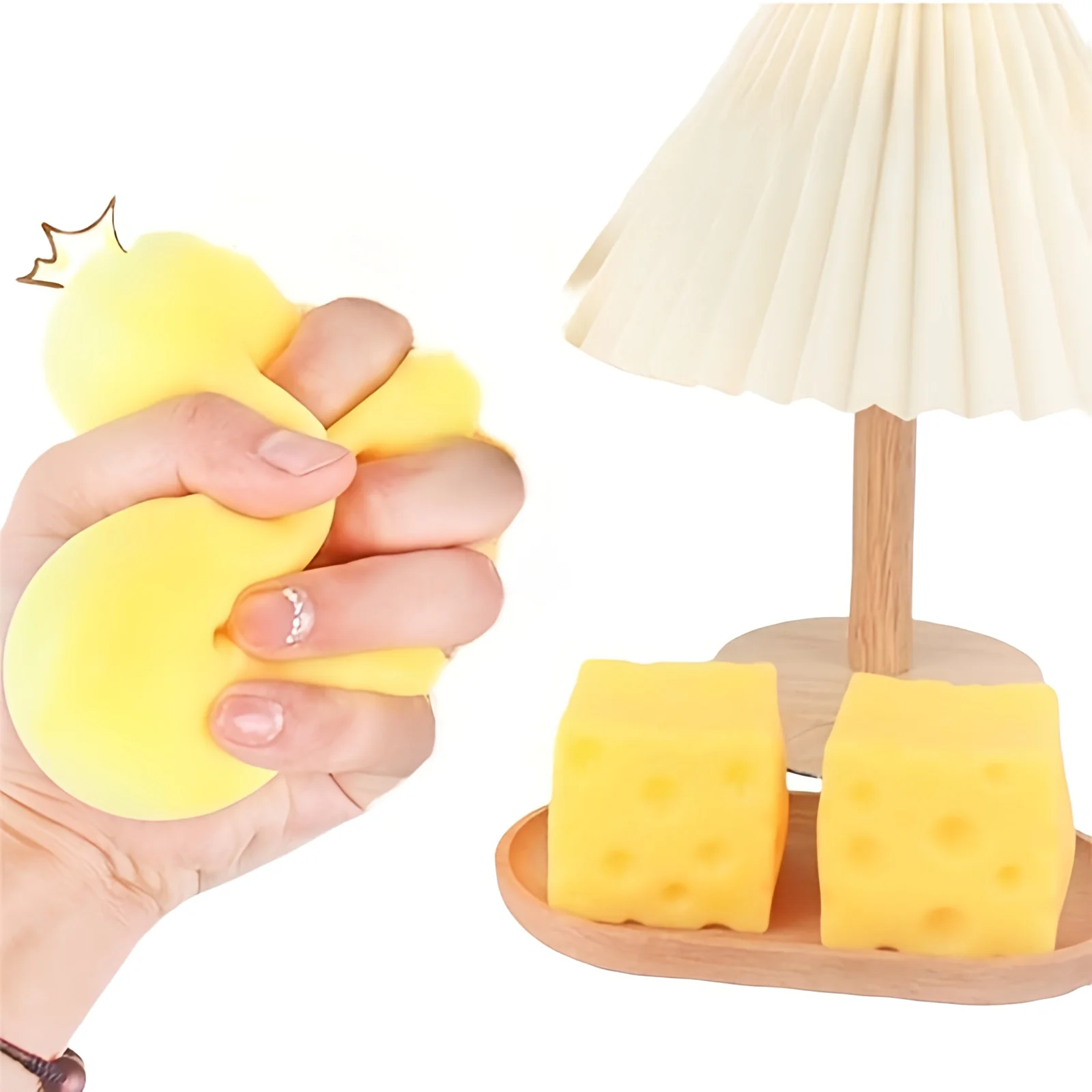 Juguete Antiestrés Blandito en Forma de Queso de Mantequilla Cuadrado - Imagen 6
