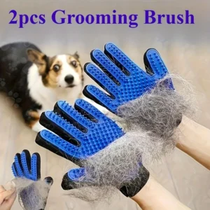 Guantes Cepillo 2 en 1 para Masaje y Eliminar Pelo de Mascotas