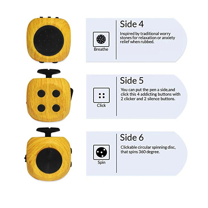 Cubo Fidget Antiestrés de 6 Caras para TDAH y Ansiedad - Imagen 5