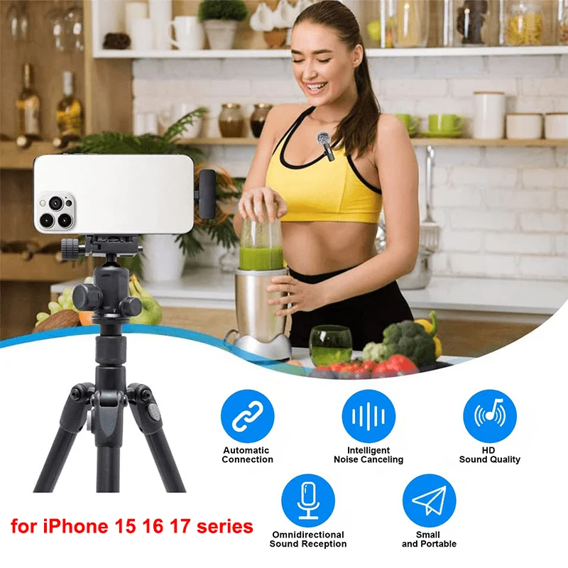 Mini Micrófono de Solapa Inalámbrico para Grabación de Video, Vlog y Podcast - Imagen 6