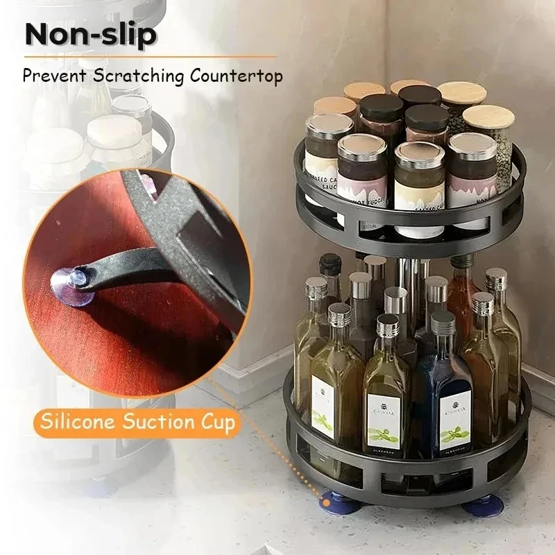 Organizador de Especias Rotatorio de 360° para Cocina - Bandeja Antideslizante - Imagen 5