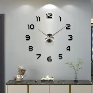 Reloj de Pared Gigante 3D DIY con Efecto Espejo Adhesivo