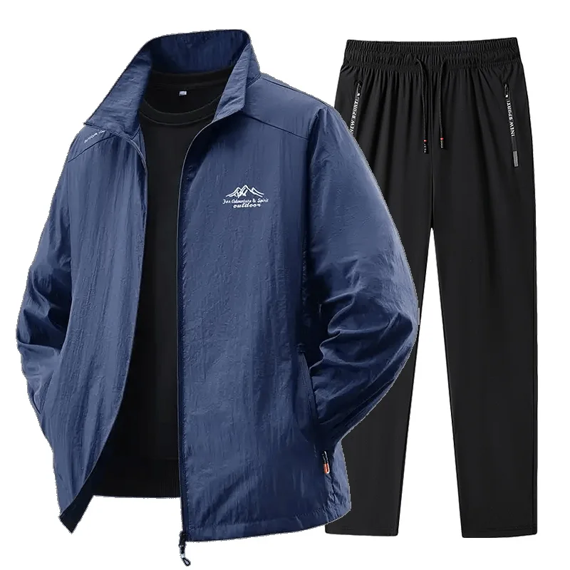 Conjunto deportivo de primavera/verano para hombre 2025, chándal de 2 piezas, traje deportivo, chaqueta y pantalón para correr, ropa de gimnasio para hombre. - Imagen 19