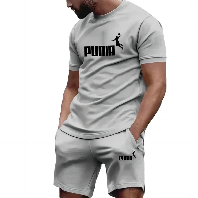 Conjuntos de verano para hombre: chándal de moda, camiseta de manga corta + pantalones cortos deportivos. Ropa casual para hombre. Conjuntos de joggers para hombre, tallas S-4XL. - Imagen 9