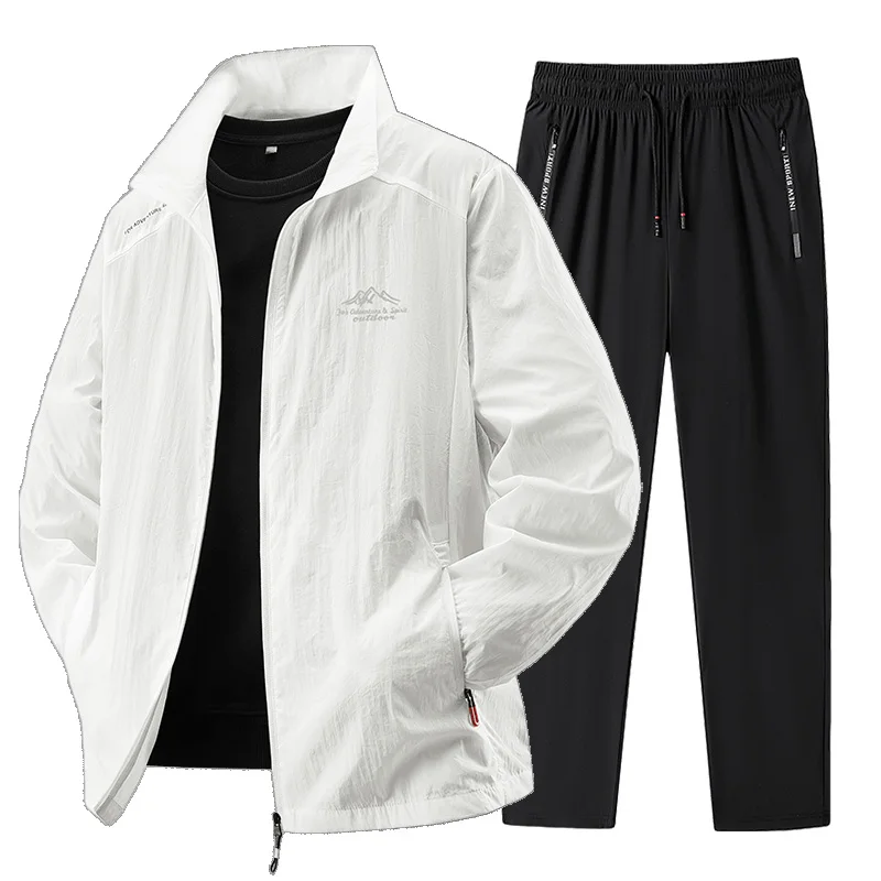 Conjunto deportivo de primavera/verano para hombre 2025, chándal de 2 piezas, traje deportivo, chaqueta y pantalón para correr, ropa de gimnasio para hombre. - Imagen 16