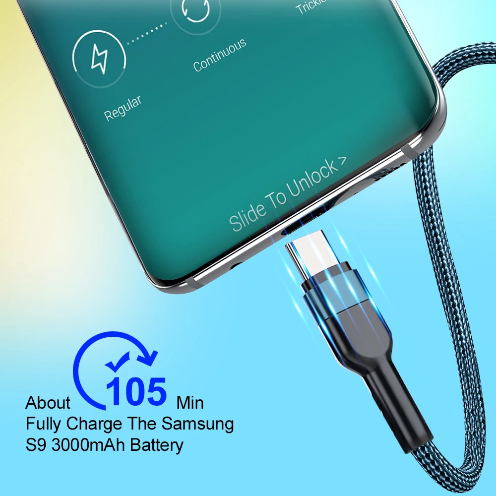 Cable USB tipo C Vumpach, cable cargador y de datos de carga rápida tipo C para iPhone 15, Samsung S21, A51, Xiaomi Mi 10, Redmi y Huawei. - Imagen 5