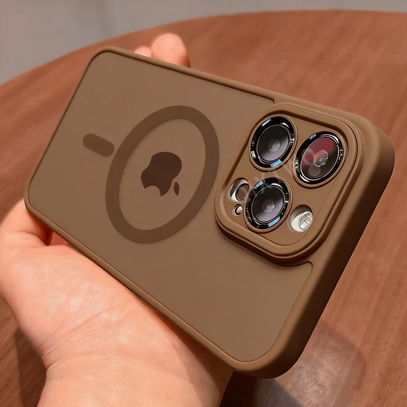Funda protectora de lujo mate con carga inalámbrica magnética MagSafe para iPhone 11 12 13 14 15 16 17 Air Pro Max Plus a prueba de golpes. - Imagen 13