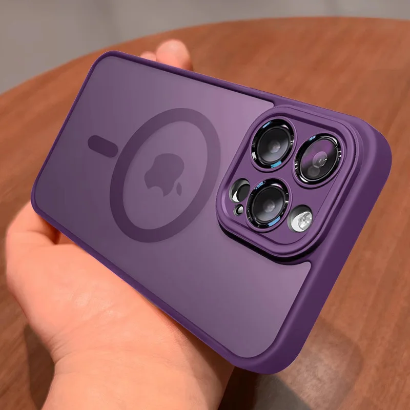 Funda protectora de lujo mate con carga inalámbrica magnética MagSafe para iPhone 11 12 13 14 15 16 17 Air Pro Max Plus a prueba de golpes. - Imagen 9