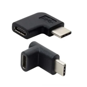 Adaptador convertidor USB-C 3.1 tipo C macho a hembra en ángulo recto de 90 grados para smartphone, para Samsung S9, S8, Note 9.