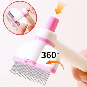 Peine ajustable para perros, cepillo para mascotas, removedor de pelo, cepillo autolimpiante para gatos, peine de masaje para perros, peine automático para el aseo de mascotas.