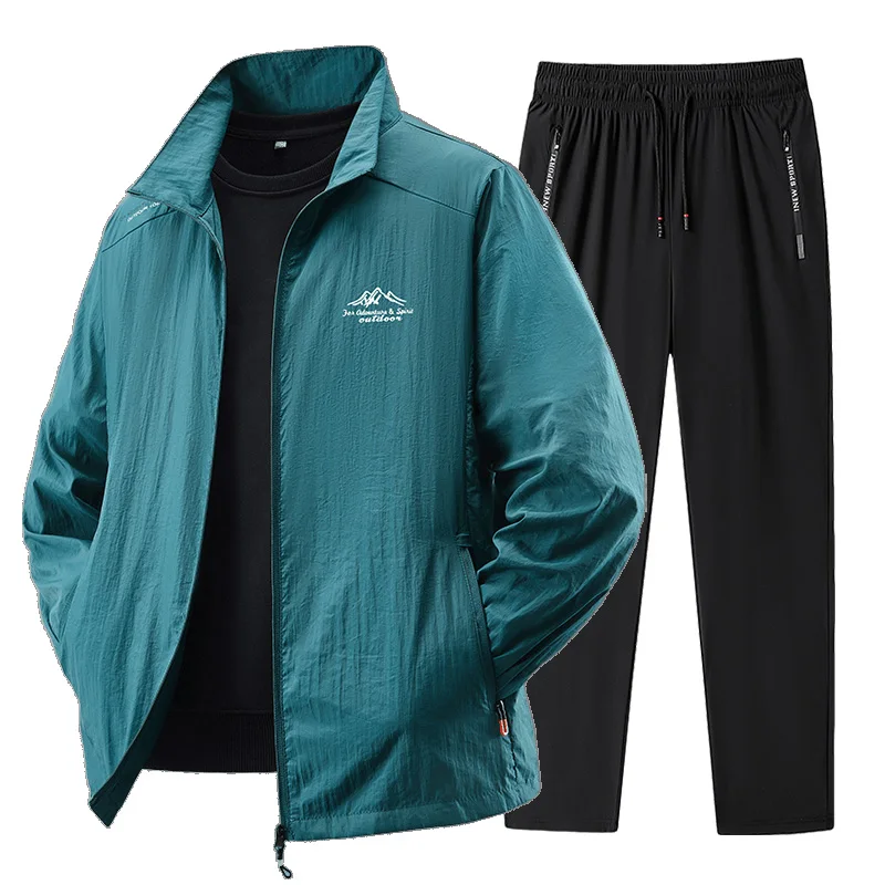 Conjunto deportivo de primavera/verano para hombre 2025, chándal de 2 piezas, traje deportivo, chaqueta y pantalón para correr, ropa de gimnasio para hombre. - Imagen 14
