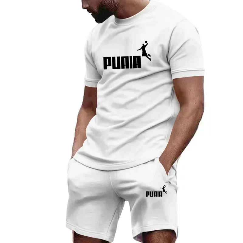 Conjuntos de verano para hombre: chándal de moda, camiseta de manga corta + pantalones cortos deportivos. Ropa casual para hombre. Conjuntos de joggers para hombre, tallas S-4XL. - Imagen 4