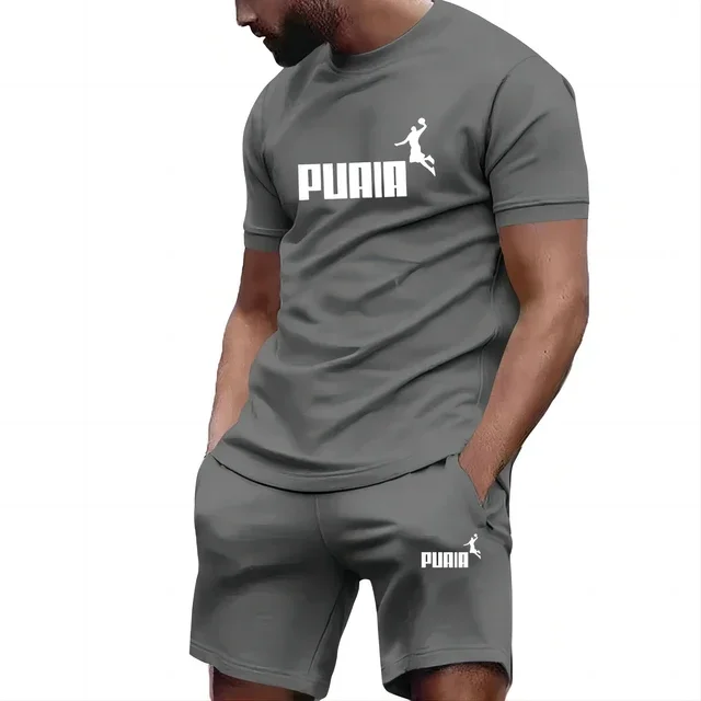 Conjuntos de verano para hombre: chándal de moda, camiseta de manga corta + pantalones cortos deportivos. Ropa casual para hombre. Conjuntos de joggers para hombre, tallas S-4XL. - Imagen 8