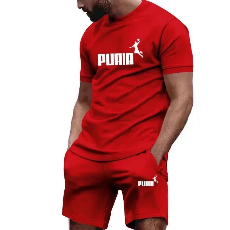 Conjuntos de verano para hombre: chándal de moda, camiseta de manga corta + pantalones cortos deportivos. Ropa casual para hombre. Conjuntos de joggers para hombre, tallas S-4XL. - Imagen 5