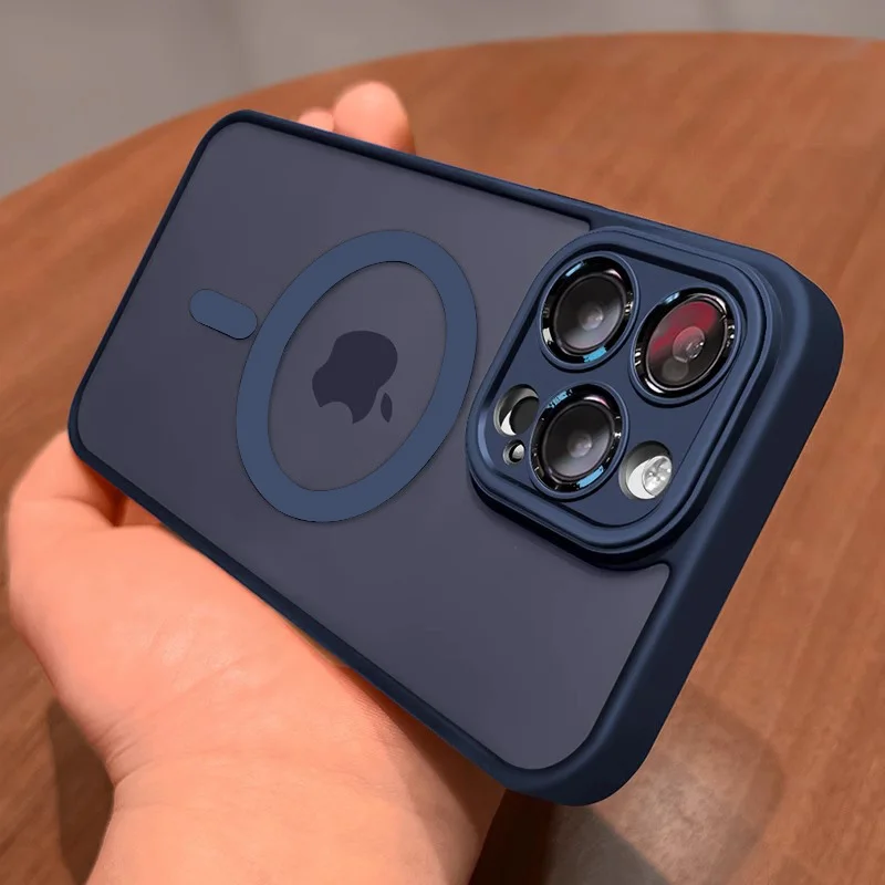 Funda protectora de lujo mate con carga inalámbrica magnética MagSafe para iPhone 11 12 13 14 15 16 17 Air Pro Max Plus a prueba de golpes. - Imagen 10