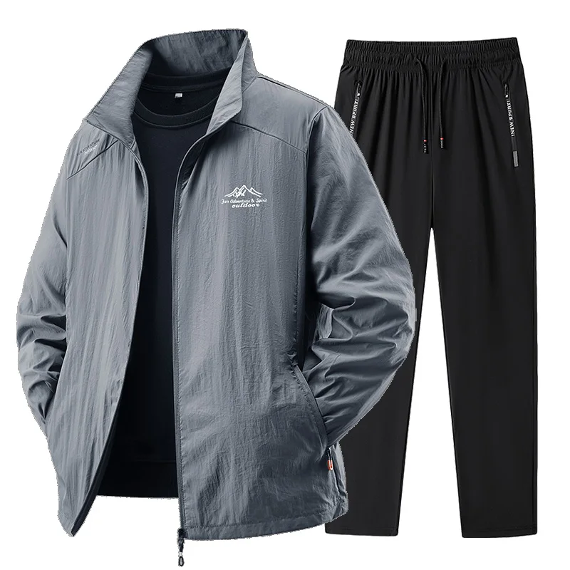 Conjunto deportivo de primavera/verano para hombre 2025, chándal de 2 piezas, traje deportivo, chaqueta y pantalón para correr, ropa de gimnasio para hombre. - Imagen 20