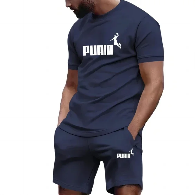 Conjuntos de verano para hombre: chándal de moda, camiseta de manga corta + pantalones cortos deportivos. Ropa casual para hombre. Conjuntos de joggers para hombre, tallas S-4XL. - Imagen 7