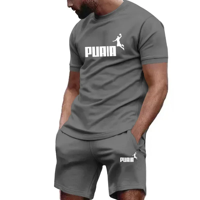 Conjuntos de verano para hombre: chándal de moda, camiseta de manga corta + pantalones cortos deportivos. Ropa casual para hombre. Conjuntos de joggers para hombre, tallas S-4XL. - Imagen 6