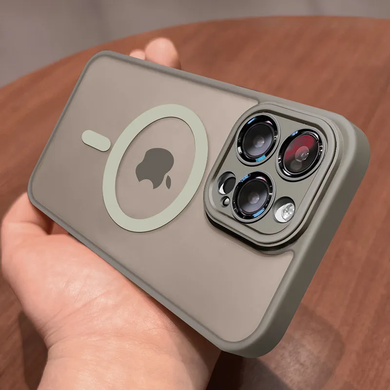 Funda protectora de lujo mate con carga inalámbrica magnética MagSafe para iPhone 11 12 13 14 15 16 17 Air Pro Max Plus a prueba de golpes. - Imagen 12