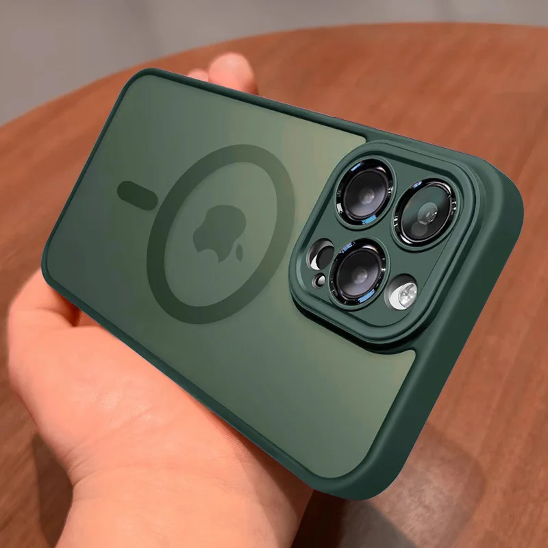Funda protectora de lujo mate con carga inalámbrica magnética MagSafe para iPhone 11 12 13 14 15 16 17 Air Pro Max Plus a prueba de golpes. - Imagen 11