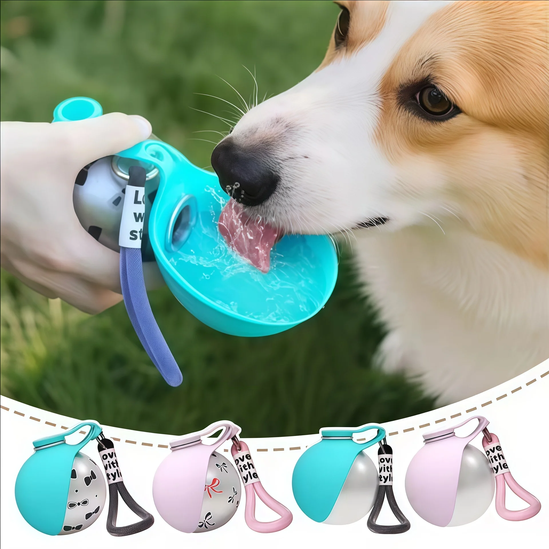 Termo de Viaje para Perros 2 en 1 – Botella de Acero Inoxidable y Taza de Silicona Antigoteo