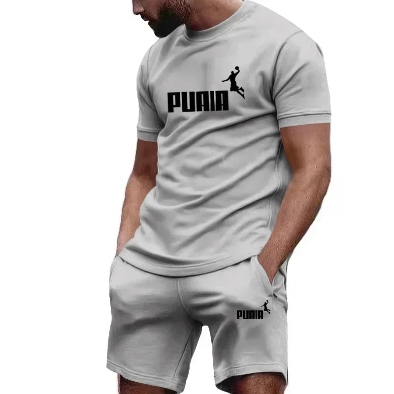 Conjuntos de verano para hombre: chándal de moda, camiseta de manga corta + pantalones cortos deportivos. Ropa casual para hombre. Conjuntos de joggers para hombre, tallas S-4XL. - Imagen 3